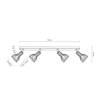 Megan Wood Lampa Sufitowa 4XE14 Max.40W Dąb Olejowany/Czarny 2344474