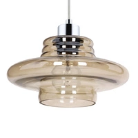 Lampa wisząca Bali 1xE27 maks. 60W chromowany metal/przezroczysty kabel PVC/brązowe szkło 1197128