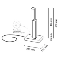 Lampa Stołowa Manhattan 2xLED 24V Zintegrowana 910lm 3000K 10W Drewno Bukowe Orzech/Czarny Kabel Tkaninowy z Dotykowym Ściemniaczem 7482976