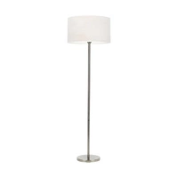 Lampa podłogowa Velvetta 1xE27 Max.60W Satin Metal/Przezroczysty Kabel PCV/Kremowy Aksamitny Klosz 6636027