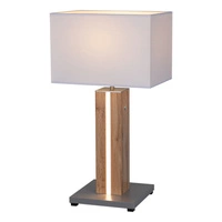 Flame Lampa Stołowa 1xE27 Max.40W, 1xLED 12V Zintegrowane 4.6W Szary/Okleina Dąb/Biały z Touch Dimmer 820119187