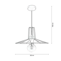 Ferro Pendant Lamp 1xE27 Max.60W Oiled Oak/Black Metal/Black PVC Cable 1010421231017