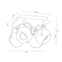 Ball Lampa Sufitowa Incl.4xLED GU10 5W Satyna/Chrom 5109487