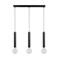 Lampa wisząca w kształcie beczki 3xE27 Max.60W Czarny metal/czarny kabel PVC 16709304