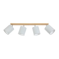 Aprillia lampa sufitowa 4xE27 maks. 25W dąb olejowany/szary klosz z tkaniny 56745474