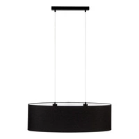 Lampa Wisząca Dove 2xE27 Max.40W Czarny Metal/Przezroczysty Kabel PCV/Abażur z Czarnej Tkaniny 17400204