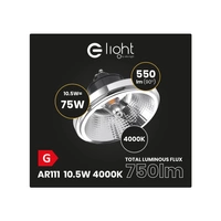 ŻARÓWKA AR111 - 10,5W GU10 4000K/ Czarny z odbłyśnikiem