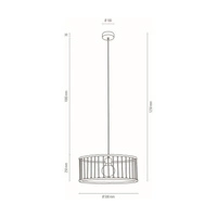 Reve Pendant Lamp 1xE27 Max.15W LED Oiled Oak/Cream Braided Cotton Cord/Natural Fabric Cable 184417174
