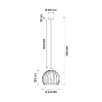 Coop Pendant Lamp 1xE27 Max.60W Black Metal/Black PVC Cable 1881904
