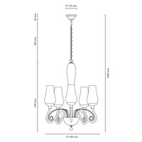 Lutecja Chandelier 5xE14 Max.40W White/Transparent/Chrome 9150502