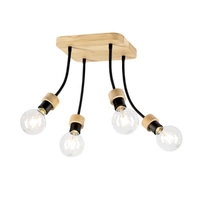 Allumer Lampa Sufitowa 4xE27 Max.25W Dąb Olejowany/Czarny Metal 5414474