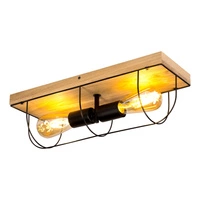 Netuno Wall/Ceiling Lamp 2xE27 Max.15W LED Oiled Oak/Black Metal 92043274