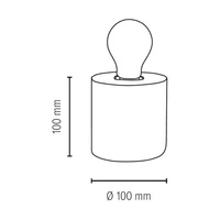 Trongo Okrągła Lampa Stołowa 1xE27 Max.25W Drewno Bukowe/Czarny Kabel PCV 7013309500000