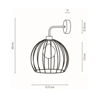 Coop Wall Lamp 1xE27 Max.60W Oiled Oak/Black Metal 28841104