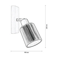 Carla Wall Lamp 1xE14 Max.40W Birch Wood/Black Shade 2016018811028