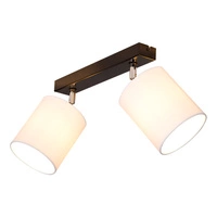 Aprillia Lampa Sufitowa 2xE27 Max.25W Czarny Metal/Chromowany Metal/Biały Klosz Tkaniny 56744204