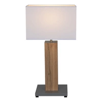 Milano Lampa Stołowa 1xE27 Max.40W Szary/Okleina Dąb/Transparentny PVC/Biały 860219187