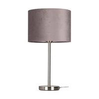 Lampa Stołowa Scarlett 1xE27 Maks. 40W Metal Satynowy/Przezroczysty Kabel PCV/Szary Aksamitny Klosz 7752027