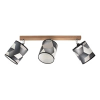 Lampa Sufitowa Espacio 3xE27 Max.25W Dąb Olejowany/Wielobarwna Tapeta 56748374