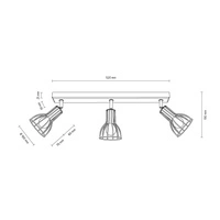Megan Wood Lampa Sufitowa 3xE14 Max.40W Dąb Olejowany/Czarny 2344374