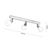 Lampa sufitowa Kira w zestawie 3xG9 LED 300lm 2700K 3W Dąb Olejowany/Metal Satyna/Szkło Białe 2037417320993