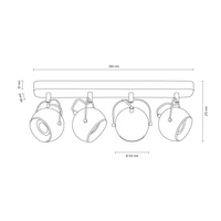 Ball Wood Lampa Sufitowa Incl. 4xLED GU10 5W Dąb Olejowany/Satyna 5131474L