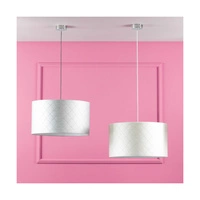 Mirabella Pendant Lamp 1xE27 Max.60W Chrome Metal/Anthracite Fabric Cable/Silver Synthetic Material Shade 1692128