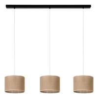 Jute Lampa Wisząca 3xE27 Max.40W Czarny/Transparentny/PVC/Beżowy 16910304