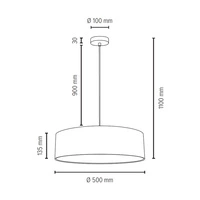 Lampa Wisząca Josefina 3xE27 Max.25W Satynowy Metal/Przezroczysty Kabel PCV/Antracytowy Klosz z Tkaniny 57850127