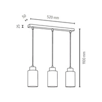 Bosco Pendant Lamp 3xE27 Max.60W Walnut/Transparent/White 1720376_SL