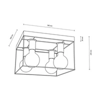 Betonowa Lampa Sufitowa Gretter 4xE27 Max.60W Szary Beton/Czarny Metal 919408436