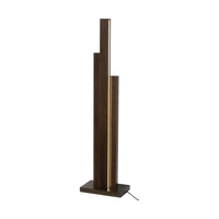 Lampa podłogowa Manhattan 3xLED 24V zintegrowana 5600lm 3000K 60W drewno bukowe orzech/czarna tkanina kabel ze ściemniaczem dotykowym 6481976