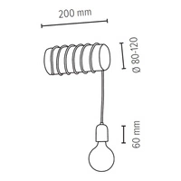 Trabo Concrete Wall lamp 1xE27 Max.25W Natural Pine/Black/Grey 69399150