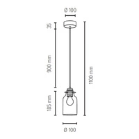 Alessandro Wood Lampa Wisząca 1xE27 Max.60W Dąb Olejowany/Transparentny 1760174