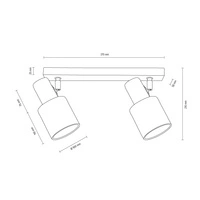 Treehouse Ceiling Lamp 2xE27 Max.25W Oiled Oak/Chrome/White 2236274