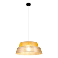 Nevoa Lampa Wisząca 1xE27 Max.60W Czarny/Transparentny PVC/Złoty-Srebrny 150040104