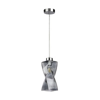 Lampa wisząca Twist 1xE27 maks. 25W chromowany metal/przezroczysty kabel PVC/szkło dymione 13610128