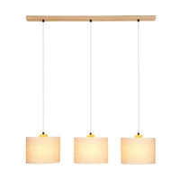 Boho Hanging Lamp 3xE27 Max.40W Oiled Oak/Transparent PVC/Beige 16910374