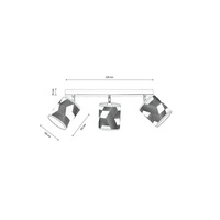 Lampa Sufitowa Espacio 3xE27 Max.25W Czarny Metal/Wielokolorowa Tapeta 56748304
