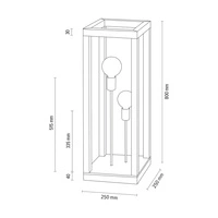 Lampa podłogowa Kago 2xE27 Max.60W Dąb olejowany/Chromowany metal/Czarny kabel z tkaniny 51518274