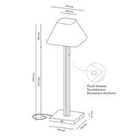 Poczwórna lampa podłogowa 1xE27 maks. 60W 2xLED 24V zintegrowana 3350lm 3000K 36W drewno bukowe orzechowe/czarny kabel z tkaniny/biały klosz z tkaniny 6451976