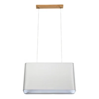 Lampa Wisząca Cadre 2xE27 Max.40W Dąb Olejowany/Przezroczysty Kabel PCV/Abażur z szarej tkaniny 872020274