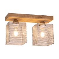 Norman Wood Ceiling Lamp 2xE27 Max.25W Oiled Oak/Chrome Metal 8175274