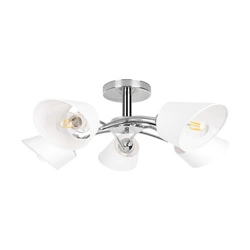 Mette Ceiling Lamp 5xE27 Max.40W Chrome Metal/White Fabric Shade 8341528