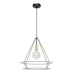 Casa Triango Pendant Lamp 1xE27 Max.60W Oiled Oak/Black Metal/Black PVC Cable 177419104