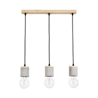 Cesar Pendant Lamp 3xE27 Max.60W Oiled Oak/Black/Grey 1899374