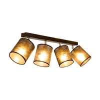 Nevoa Ceiling Lamp 4xE27 Max.25W Black Metal/Chrome Metal/Black Fabric Shade 56795404