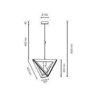 Trigonon Lampa Wisząca 1xE27 Max.60W Dąb Olejowany/Antracyt/W Oplocie 1271174