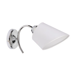 Mette Wall Lamp 1xE27 Max.40W Chrome Metal/White Fabric Shade 8341128