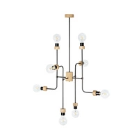Montix Ceiling Lamp 8xE27 Max.40W Oiled Oak/Black Metal 9244874